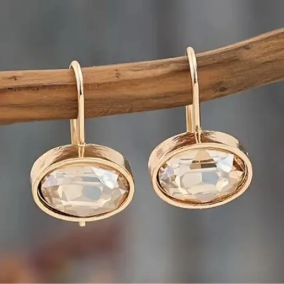 Pink stone Earrings in rose gold - Picture 2 of 2